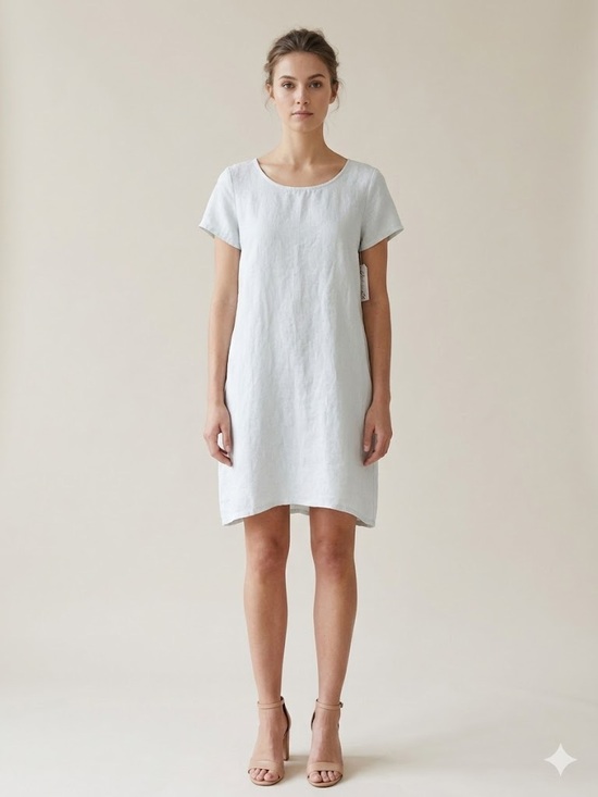 CP Shades Dresses & Skirts - NWT CP Shades Short Sleeve Linen Shift Dress in Pale Blue